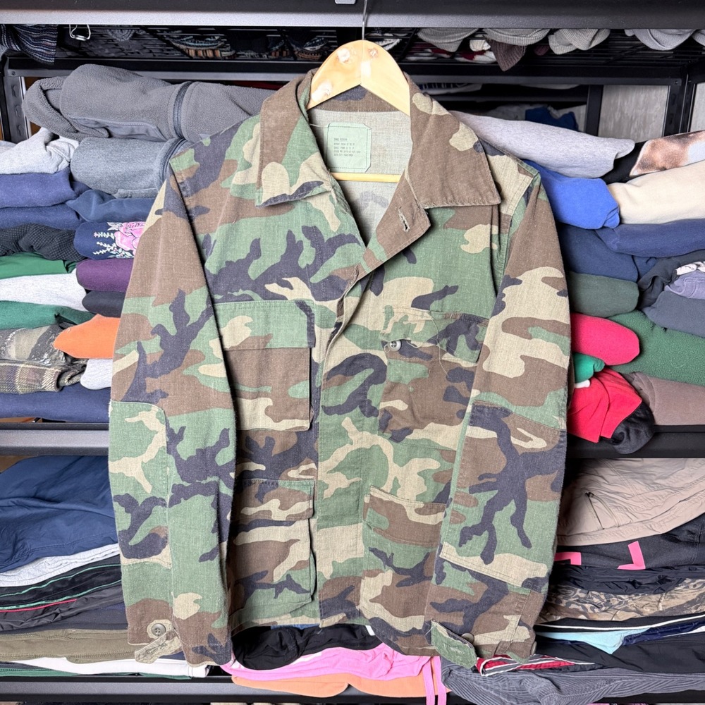 US Military Woodland Camo Combat Coat Jacket Men Small Regular‎ M65 Style